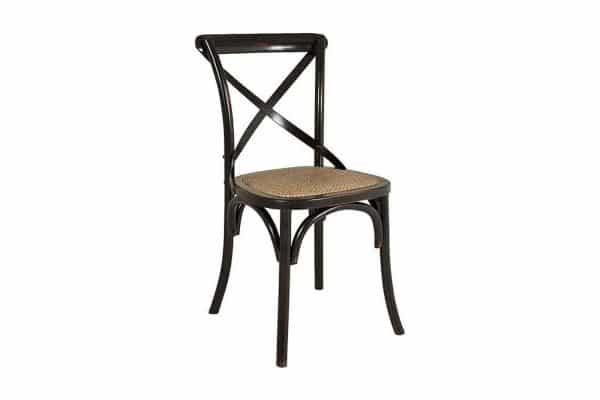 Alongi Spisebordsstol, Sort M. Naturfarvet Flet