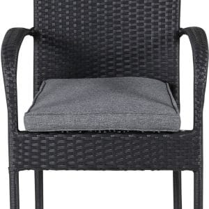Anna, Udendørs stabelbar stol, rattan by Venture Design (H: 95 cm. x B: 55 cm. x L: 64 cm., Sort)