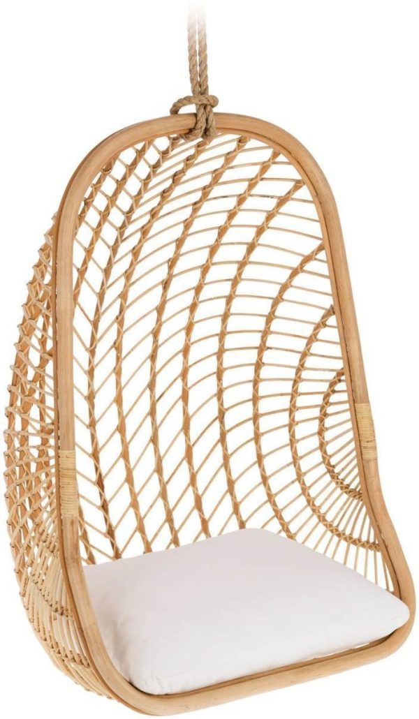 Ekaterina, Udendørs hængestol by LaForma (H: 127 cm. B: 85 cm. L: 73 cm., Natur/Hvid)