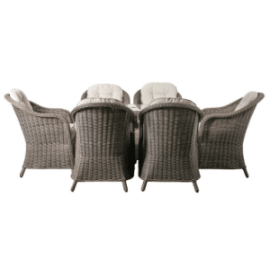Fior Loungesæt med 6 stole i rattan og polyester - Natur/Lys natur
