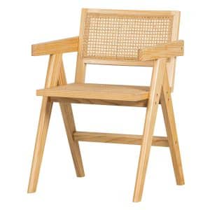 WOOOD EXCLUSIVE Gunn spisebordsstol, m. armlæn - natur rattan og fyrretræ