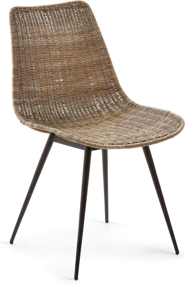 Emmol, Spisebordsstol, natur/sort, rattan