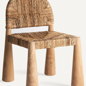 Spisebordsstol i teaktræ og rattan H86 cm - Teak/Brun
