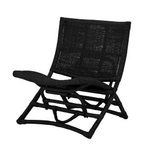 Bloomingville Baz Lounge Stol, Sort, Rattan