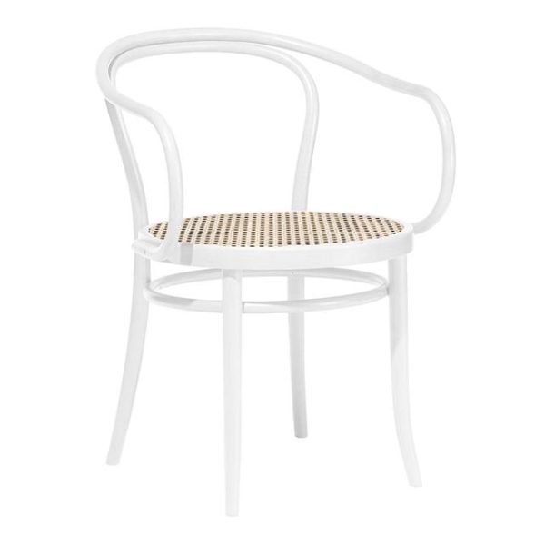 TON No 30 Spisebordsstol Rattan/Hvid