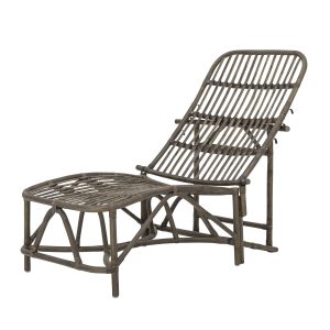 BLOOMINGVILLE Dione liggestol, m. justerbar ryglæn, foldbar - brun rattan