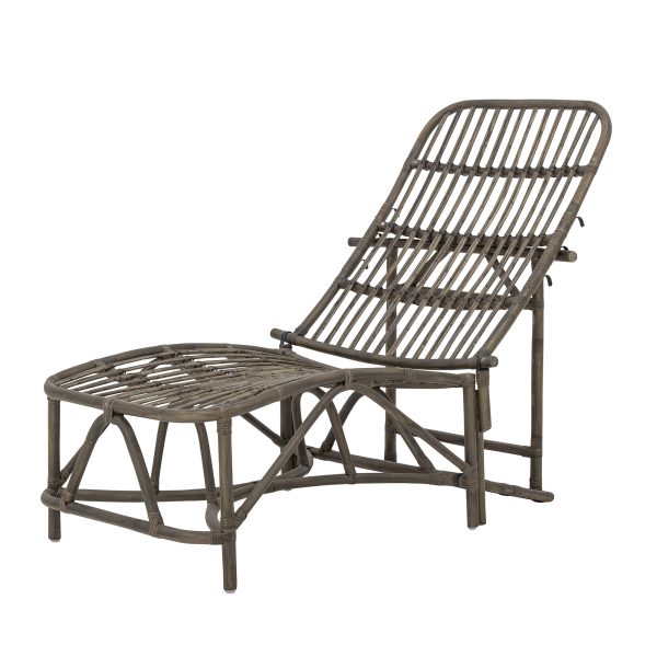 BLOOMINGVILLE Dione liggestol, m. justerbar ryglæn, foldbar - brun rattan