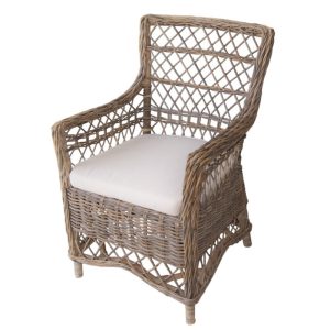 Stol af rattan m/ hynde - Ib Laursen