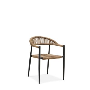 Trinidad havestol, m. armlæn - rattan og antracitgrå aluminium