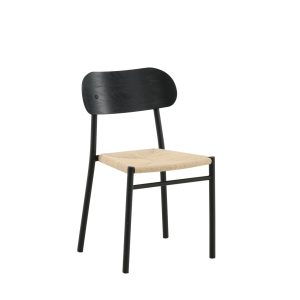 VENTURE DESIGN Polly spisebordsstol - rattan og sort MDF med finér/metal