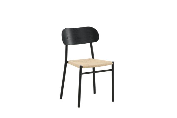 VENTURE DESIGN Polly spisebordsstol - rattan og sort MDF med finér/metal