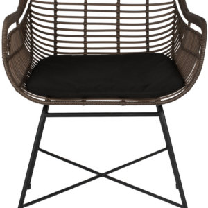 Cantik, Spisebordsstol med armlæn, Antracit, Rattan (L: 59 x H: 78,5 x B: 52 cm.)