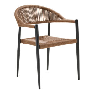 HOUSE NORDICÂ Canari Spisebordsstol - Spisebordsstol, aluminium/PE rattan, natur, sort stel