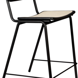 Jort, Barstol, Kulsort, Rattan (L: 52 x H: 93,5 x B: 47 cm.)