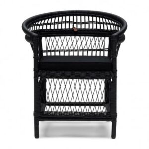 Riviera Maison Victoria Falls Havestol i aluminium og rattan H84 cm - Sort