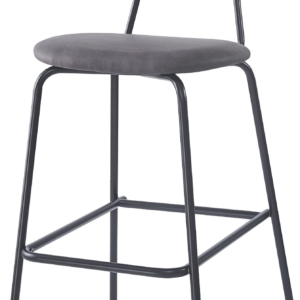 Barstol Nordlys Furniture Taborebro sort rattanryglæn epoxyfinish metalramme H108xB48xD60 cm
