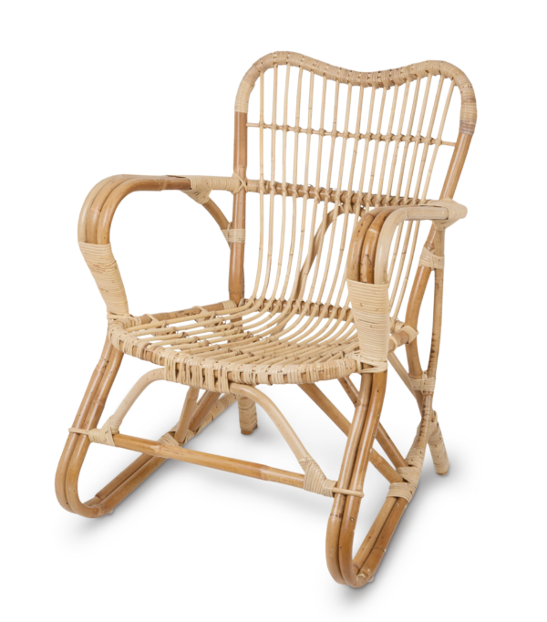 Rattan Stol Natur Lav Ryg B60xH40xSH42