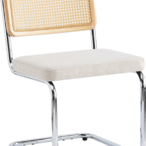 Spisebordsstol Nordlys Furniture Sofia Beige polstret rattanryg metalstel H81 x B49 x D62 cm