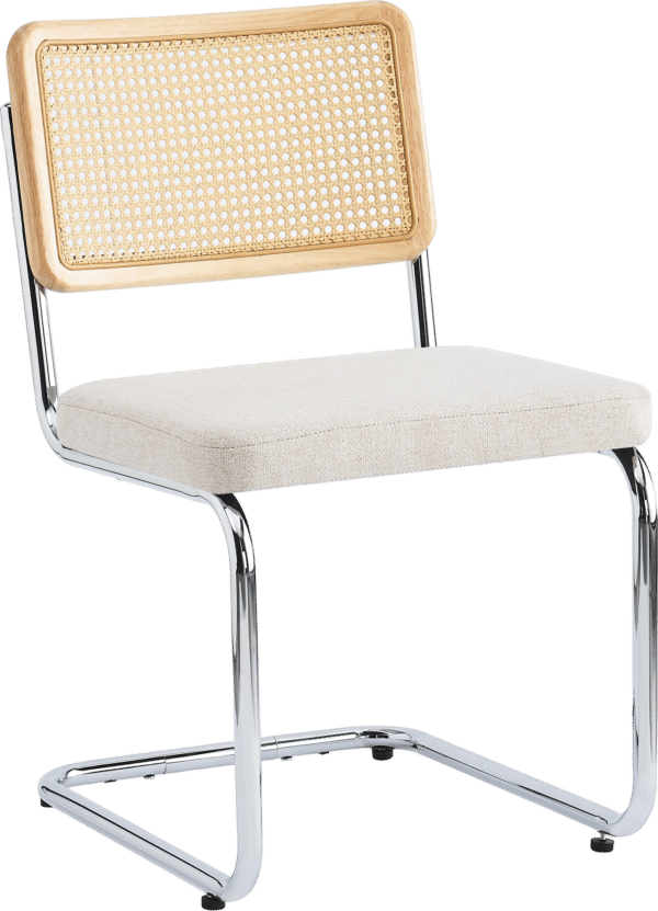 Spisebordsstol Nordlys Furniture Sofia Beige polstret rattanryg metalstel H81 x B49 x D62 cm