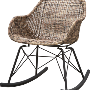 Udendørs gyngestol WOOOD Collection Minka natur i vejrbestandig kunstig rattan og metal