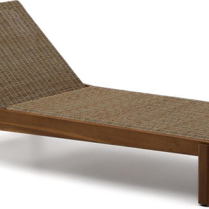 Udendørs strandstol/solseng Kave Home Itani i FSC akacietræ og syntetisk rattan, brun