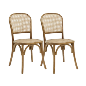 Wicky spisebordsstole med flet, brun - 2-pak