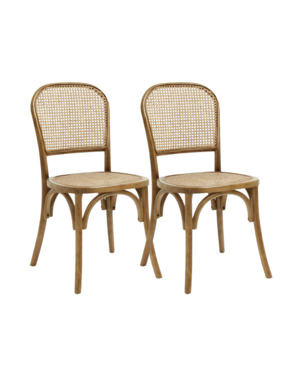 Wicky spisebordsstole med flet, brun - 2-pak