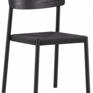 MALMØ Spisebordsstol i stål, MDF og rattan H79 cm - Sort