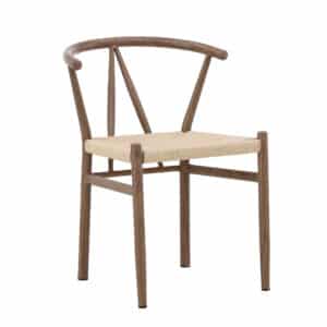 VENTURE HOME Alfons spisebordsstol - natur rattan og brun trælook stål