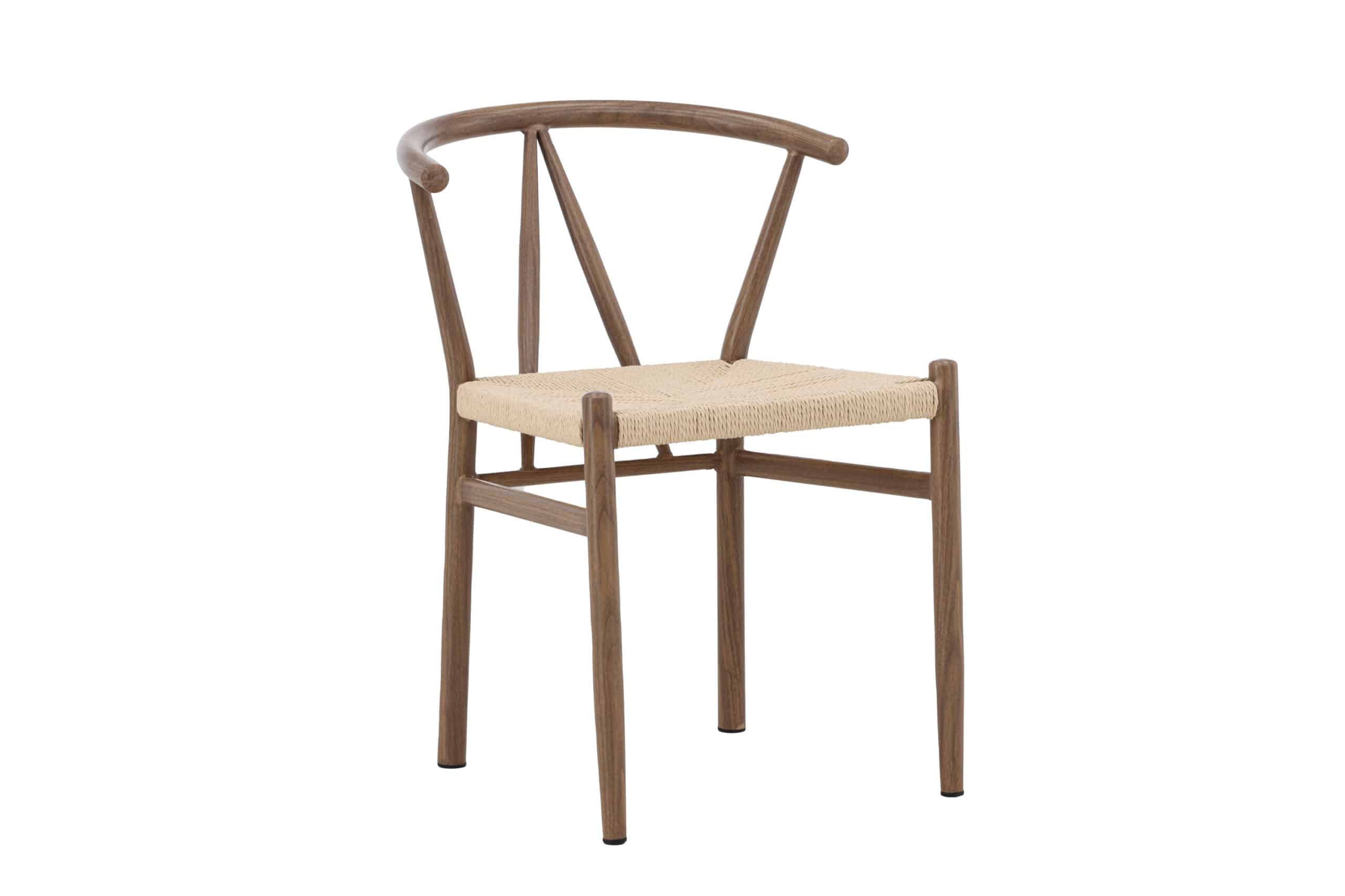 VENTURE HOME Alfons spisebordsstol - natur rattan og brun trælook stål