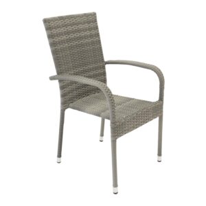 VENTURE DESIGN Anna havestol m. armlæn - grå rattan og stål