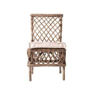 Novasolo - Marquis Kubu Rattan Spisebordsstol (Sæt á 2) inkl. hynde - UDSTILLINGSMODEL