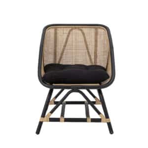 Bloomingville - Loue Loungestol, Sort, Rattan