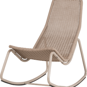 Gyngestol WOOOD Collection, sandfarvet syntetisk rattan polyethylen udendørs/indendørs H97 x B51 x D95 cm
