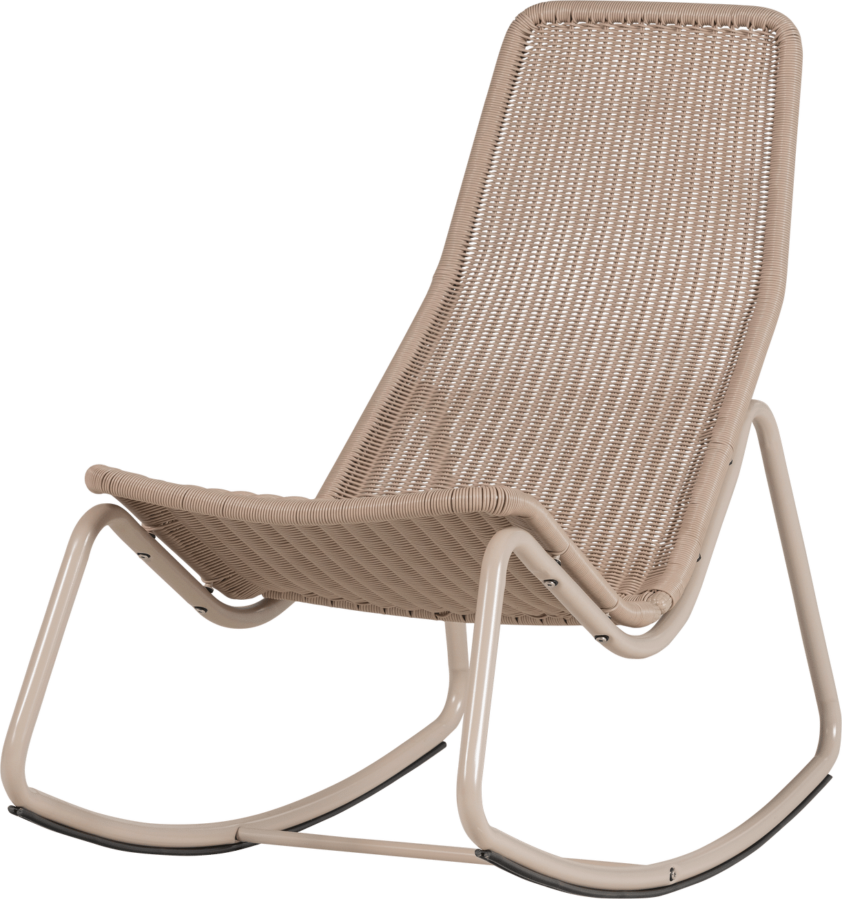 Gyngestol WOOOD Collection, sandfarvet syntetisk rattan polyethylen udendørs/indendørs H97 x B51 x D95 cm