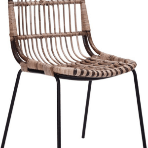 Spisestol House Doctor Kawa rattan natur - håndlavet rattanstol med jernramme