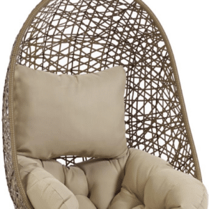 Udendørs hængestol Kave Home Florina i flettet polyrattan med beige puder